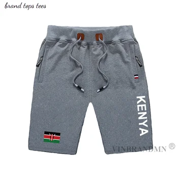 Kenya Kenyalı erkek şort plaj erkek erkek kurulu şort bayrak egzersiz fermuarlı cebi ter giyim vücut geliştirme %2021 pamuk KEN