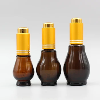 kozmetik ambalaj damlalık 10 ml taşınabilir amber uçucu yağ basın damlalık şişe cam