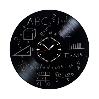 Kuvars Matematik Sayılar duvar saati Bilim Matematik Duvar Sanatı Modern Saat Duvar Saati Sınıf Dekor Hediye