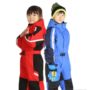 Kış Kız Erkek Kayak Takım Seti Çocuklar Su Geçirmez SnowSuit Çocuk Romper Genel Rüzgar Geçirmez Tulum Giysileri pantolon seti