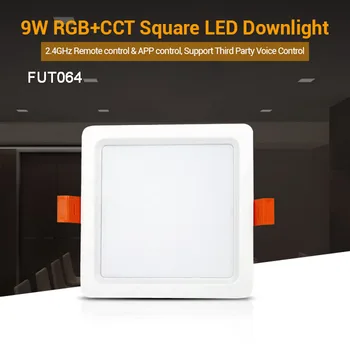 Miboxer Kare RGB + CCT 9W LED Downlight FUT064 AC 100V 220V iç mekan paneli aydınlatma spot tavan lambası 2.4 G Uzaktan APP Kontrolü