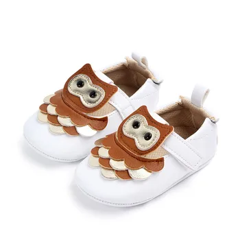 Moda Marka Bebek Ayakkabıları Erkek Toddler Kız PU deri ayakkabı Karikatür Baykuş Bebek Bebek cırt cırt Ayakkabı Yenidoğan Ayakkabı