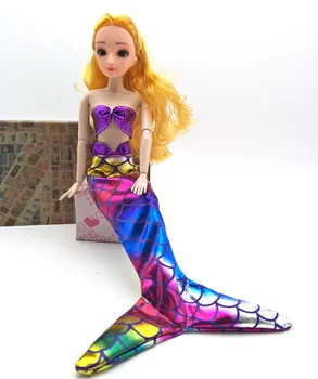 Moda Renkli Bebek Parti Kıyafeti Sutyen ve Etek Üst Sutyen Elbise barbie bebek Cosplay Hakiki Mermaid Fishtail Elbise Çocuk Oyuncak
