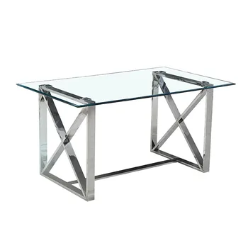 Modern avrupa fransız altın cam üst konsol masa lüks oturma odası kahve sehpası paslanmaz çelik konsol masa