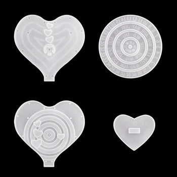 MXME 1 Takım Ay/Aşk Kalp Takvim Epoksi Reçine Kalıpları Asılı Takvim Silikon Kalıp