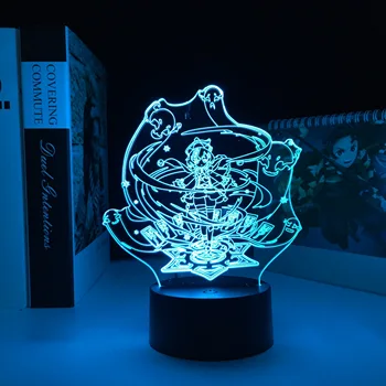 Noel Genshin Darbe Oyunu 3D Lamba Qiqi Dilek Şekil LED Gece Lambası Otaku Oyun Odası Dekorasyon Akrilik LED Masa Lambası