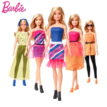 Orijinal Barbie Moda Combo Bebek Seti Gfb82 Kız Prenses Zarif Elbise Giysi Aksesuarları Kız Oyuncak Tatil Hediye