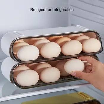Otomatik Haddeleme Yumurta saklama kutusu Plastik Saklama İstiflenebilir Büyük Kapasiteli yumurta düzenleyici Kutusu Mutfak depolama