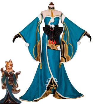 Oyun Genshin Darbe Bayan Hina Cosplay Kostüm Gorou Cinsel Dönüşüm Cosplay Kadın Kimono Cadılar Bayramı Üniforma Custom Made