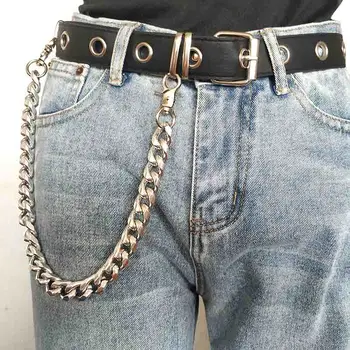 Pantolon Zinciri Punk Gümüş Hip Hop anahtar zincirleri Unisex Hipster Jean Pantolon Cüzdan Zinciri Gotik Pantolon Anahtarlık