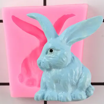 Paskalya tavşanı silikon kalıp Kek Topper Fondan Kalıpları Kek Dekorasyon Araçları Çikolata Gumpaset Polimer Kil Şeker Kalıpları