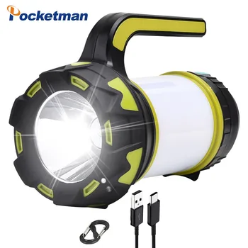 Pocketman taşınabilir LED kamp ışık USB şarj edilebilir el feneri kısılabilir spot çalışma ışığı su geçirmez projektör acil