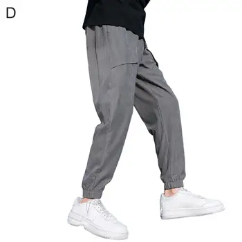 Popüler Erkek Tulum Rahat Fit Nefes Gevşek Dantel-up Kırpılmış Pantolon Spor Pantolon erkek kargo Pantolon