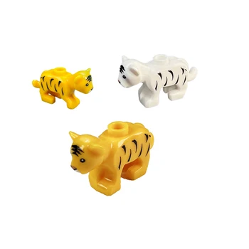 Rakamlar Hayvan serisi Küçük Kaplan Zoo Yapı taşları Eğitim Oyuncak Çocuğun Hediye 5PCS Montaj Şehir Şekil Mini Hayvanlar Model