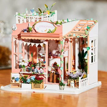 Renkli Sır Zaman dıy dollhouse kiti Ahşap Zaman Yolculuğu Mobilya Minyatür Dollhouse Oyuncaklar Çocuk Yetişkin Bulmaca Oyuncak Hediye