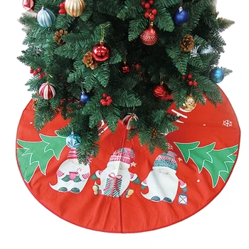 Rustik Noel Ağacı Etek Meçhul Gnome Desen Noel Ağacı Etek Kapak için Tatil Parti Kapalı Noel Süslemeleri
