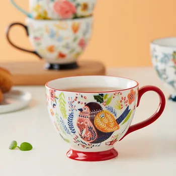 Seramik ve Porselen Kahve Seti Bardak Kahvaltı Çay Süt Kupalar Kemik Çini Mutfak Yemek Takımı Lüks Düğün Hediyeleri doğum günü hediyeleri