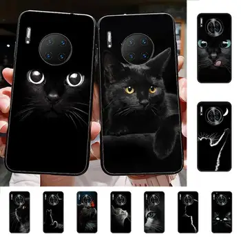 Siyah Kedi Bakan Göz telefon kılıfı için Huawei Mate 20 10 9 40 30 lite pro X Nova 2 3i 7se
