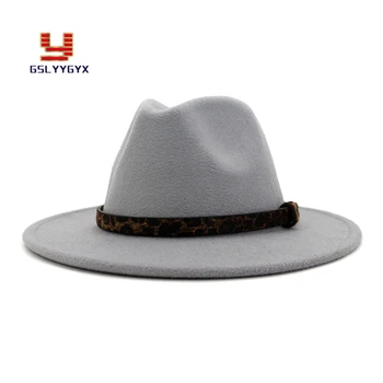 Sonbahar Kış Kadın Erkek Sıcak Satış 19 Renkler Yün fötr şapka Şapka Geniş Ağız Caz Panama Yeşil Beyaz Siyah Kırmızı Şapka ve Kapaklar