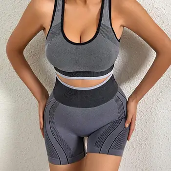 Spor İç Çamaşırı Seti Sportif yoga yeleği Şort Yıkanabilir Spor Giyim Rahat Anti Sarkma Sutyen Şort iç çamaşırı seti