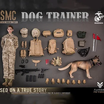Stokta FLAGSET FS 73042 1/6 Kadın Asker AMERİKA BİRLEŞİK DEVLETLERİ DENİZ PİYADELERİ Köpek Eğitmeni Aksiyon şekilli kalıp Hayranları İçin Hediyeler