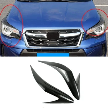 Subaru Forester 2013-2018 için Karbon Fiber Araba Sticker Ön Farlar Kaş Göz Kapağı ayar kapağı Aksesuarları