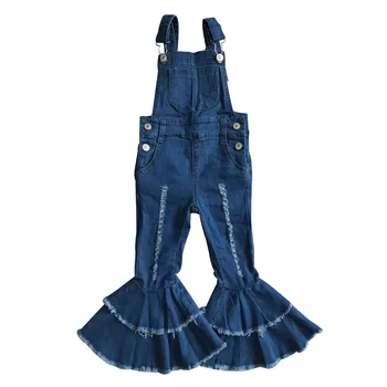 Sıcak Satış Çocuk Kız Yüksek Kaliteli Genel Denim Pantolon Kot Pantolon
