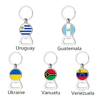 Sıcak Vanuatu Guatemala Venezuela Ukrayna Uruguay Bayrağı Anahtarlık Çok fonksiyonlu Anahtarlık Metal Bira Açacağı Aksesuarları