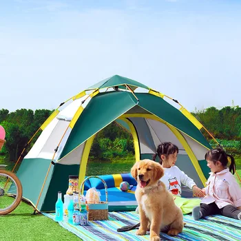 Tam Hızlı Otomatik Açılış Çadır Su Geçirmez Gölgelik yürüyüş çadırı Kamp Aile Açık Anında Kurulum Çadır Rüzgar Geçirmez Güneşlik