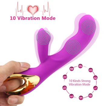  Tavşan Vibratör Kadın Yetişkin Seks Oyuncak 10 Modları Klitoral Stimülasyon Su Geçirmez Kişisel Yapay Penis Vibratör Klitoral Stimülatörü