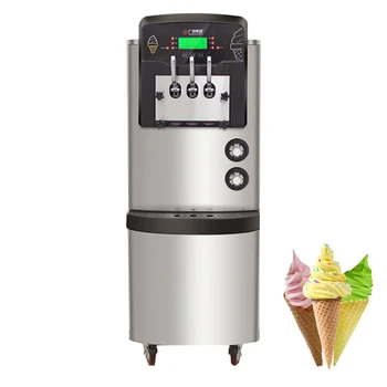 Ticari Yumuşak Dondurma Makinesi Tam Otomatik Dondurma Makineleri 3 Tatlar Dondurucu Dondurma yapma makineleri