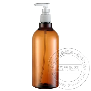 toptan 500 ml (10 adet / grup) kahverengi sağlık kremi losyon soket pompa plastik şişe ücretsiz kargo, sıvı sabun pompa şişeleri