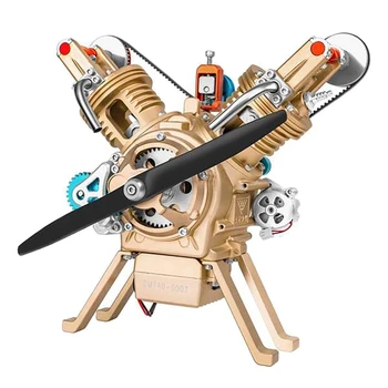 Tüm Metal Motor model seti V2 2 silindir takımı Motor Modeli Stirling Motoru Yetişkin Bilim Oyuncaklar - 215 Adet