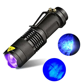 UV el feneri Ultraviyole ışık Zoom fonksiyonu ile Zoom fonksiyonu ile Mini UV 365nm / 395nm siyah ışık Pet idrar lekeleri dedektörü