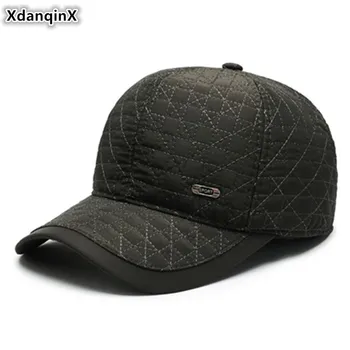 XdanqinX 2019 Sonbahar Kış Yeni erkek Earmuffs Şapka Sıcak Beyzbol Kapaklar Snapback Kap Ayarlanabilir Boyutu Orta Yaşlı Soğuk geçirmez Şapkalar