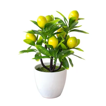 Yapay Limon Demet Taklit Bitkiler yapay çiçekler Ev masa süsü Flores Artificiales Fotoğraf Sahne Sahte Limon Ağacı