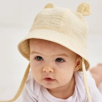 Yeni Bahar Yaz Bebek güneş şapkası Çocuk Açık Tavşan Kulak Plaj Kapaklar Erkek Kız Panama Şapka Unisex plaj kovası Şapka 3-18Months