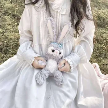 Yeni Tatlı Sevimli bebek Yaka Lolita Elbise Yaz Gotik Victorian Beyaz Melek Kawaii Lolita Günlük Elbiseler parti giysileri