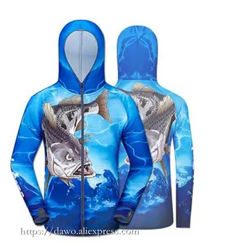 Yeni Yaz Açık erkek kadın Yıldırım balık balıkçılık kıyafetleri nefes hızlı kuru Anti-UV40 + uzun kollu hoodie balıkçılık gömlek