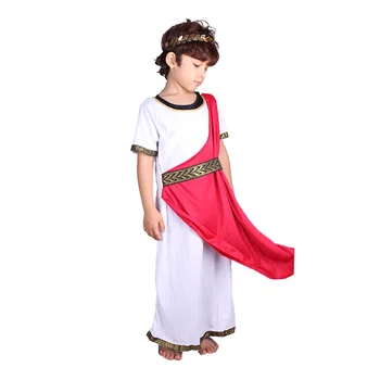 Çocuk Yunan Tanrıçası Roma Prens Sezar Cosplay Fantezi Parti Cadılar Bayramı Partisi Athena Erkek Kostüm