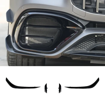 Ön Tampon Spoiler Mercedes Benz için CLA45 AMG C118 2020 2021 Parlak Siyah Tampon Spoiler Sis Farları Dekoratif Kapak
