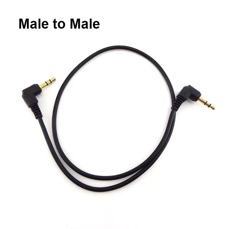 1 M Ses Kablosu 3.5 mm Erkek Erkek 90 Derece Açı Araba AUX Hoparlör Stereo MP4 MP5 Ses Hattı Kablosu PVC 0