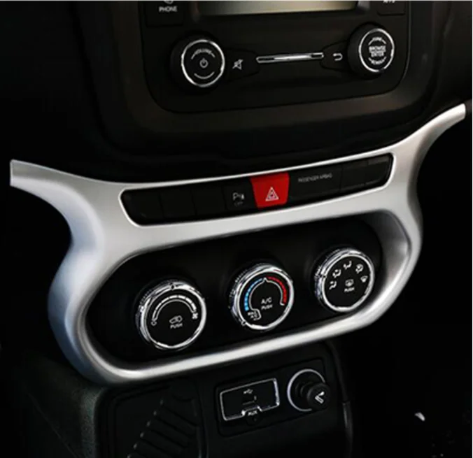 Jeep Renegade 2015 2016 2017 için araba aksesuarlar ABS Krom Araba klima Anahtarı paneli kapak trim araba Styling 1 adet 0