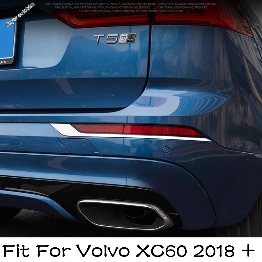 Krom Dış Tamir Kiti Aksesuarları Arka Tampon Reflektör Sis Farları Lamba Kapağı Trim 2 Parça Volvo İçin Fit XC60 2018-2023 0