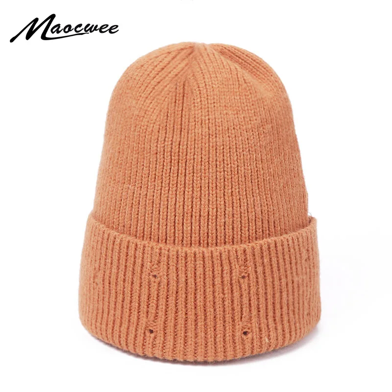 Kış Yün Örme Şapka Düz Renk Trendi Tığ Bere örgü bere Açık Rüzgar Geçirmez Yün Sıcak Kaput Şapka Delik Moda Kayak Kapaklar 0