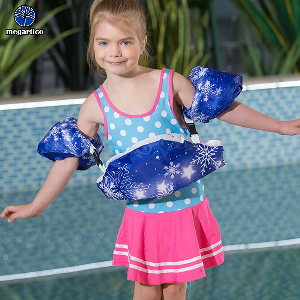 Megartico puddle jumper yüzmek bebek kar 2-6 yaş için Yüzme için print çocuk can yeleği çocuk Kol Kollukları pul eski 0
