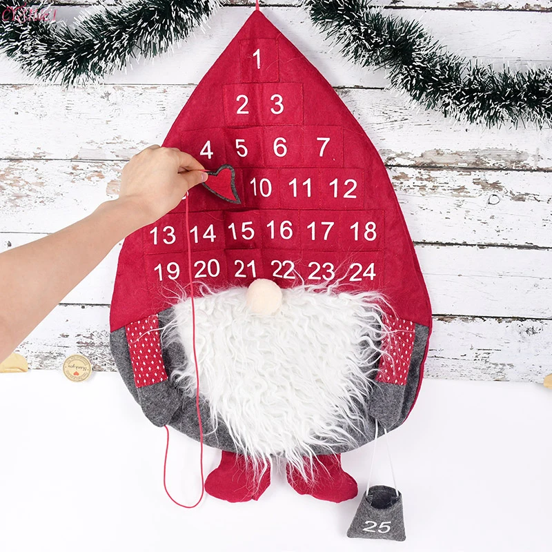 Merry Christmas Takvim Süslemeleri Meçhul Noel Baba Takvim Advent Geri Sayım Süs Asılı Afiş Kolye Noel Deco 0
