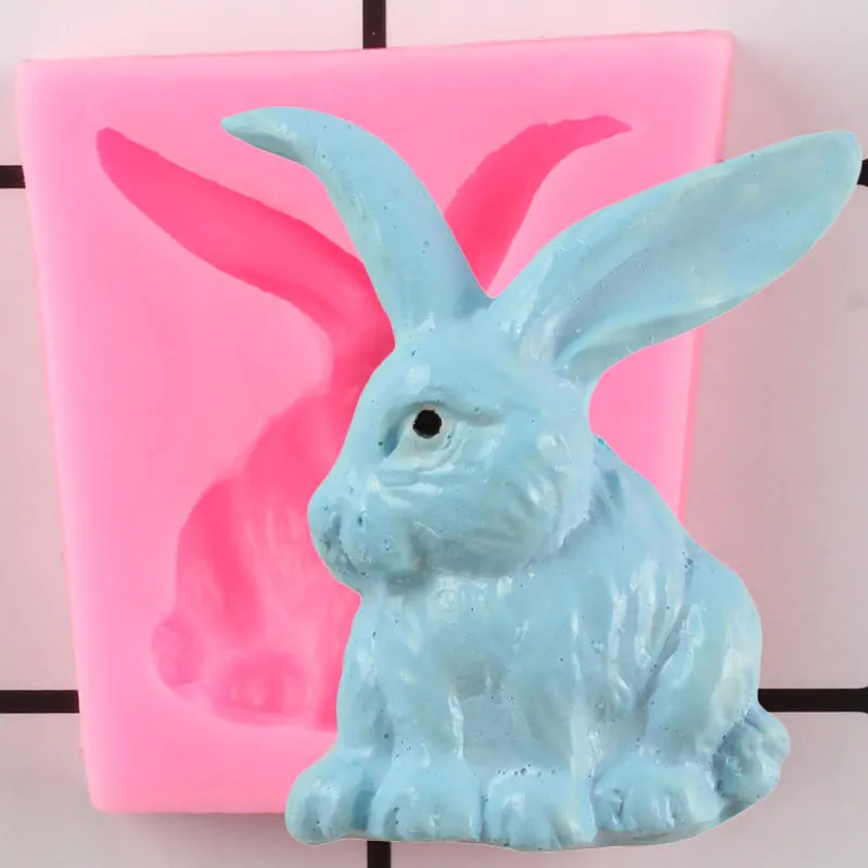Paskalya tavşanı silikon kalıp Kek Topper Fondan Kalıpları Kek Dekorasyon Araçları Çikolata Gumpaset Polimer Kil Şeker Kalıpları 0