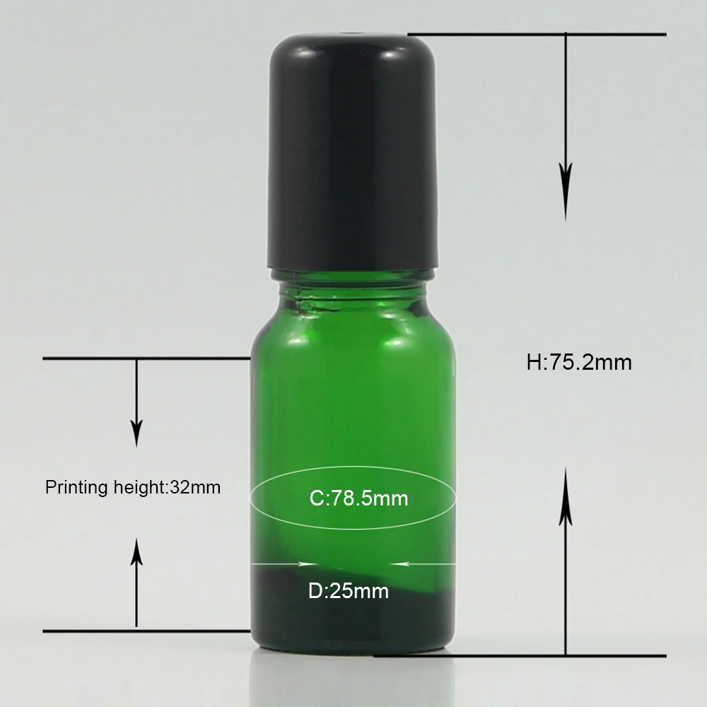 toptan yeşil yuvarlak uçucu yağ cam rolon şişe satılık 10ml küçük taşınabilir Aromaterapi Parfüm kapları 0