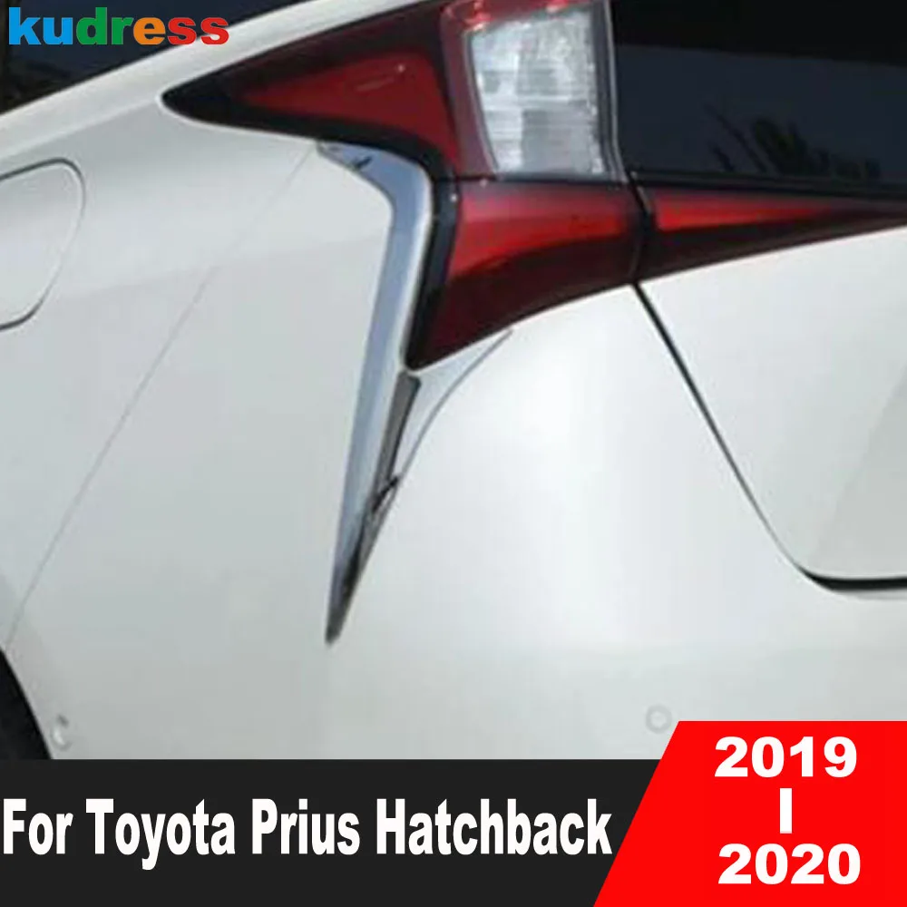 Toyota Prius 2019 için 2020 Hatchback ABS Krom Arka Kuyruk İşık Lambası Kaş Kapağı Trim Arka Lambası Göz Kapağı Şeritler Araba Aksesuarları